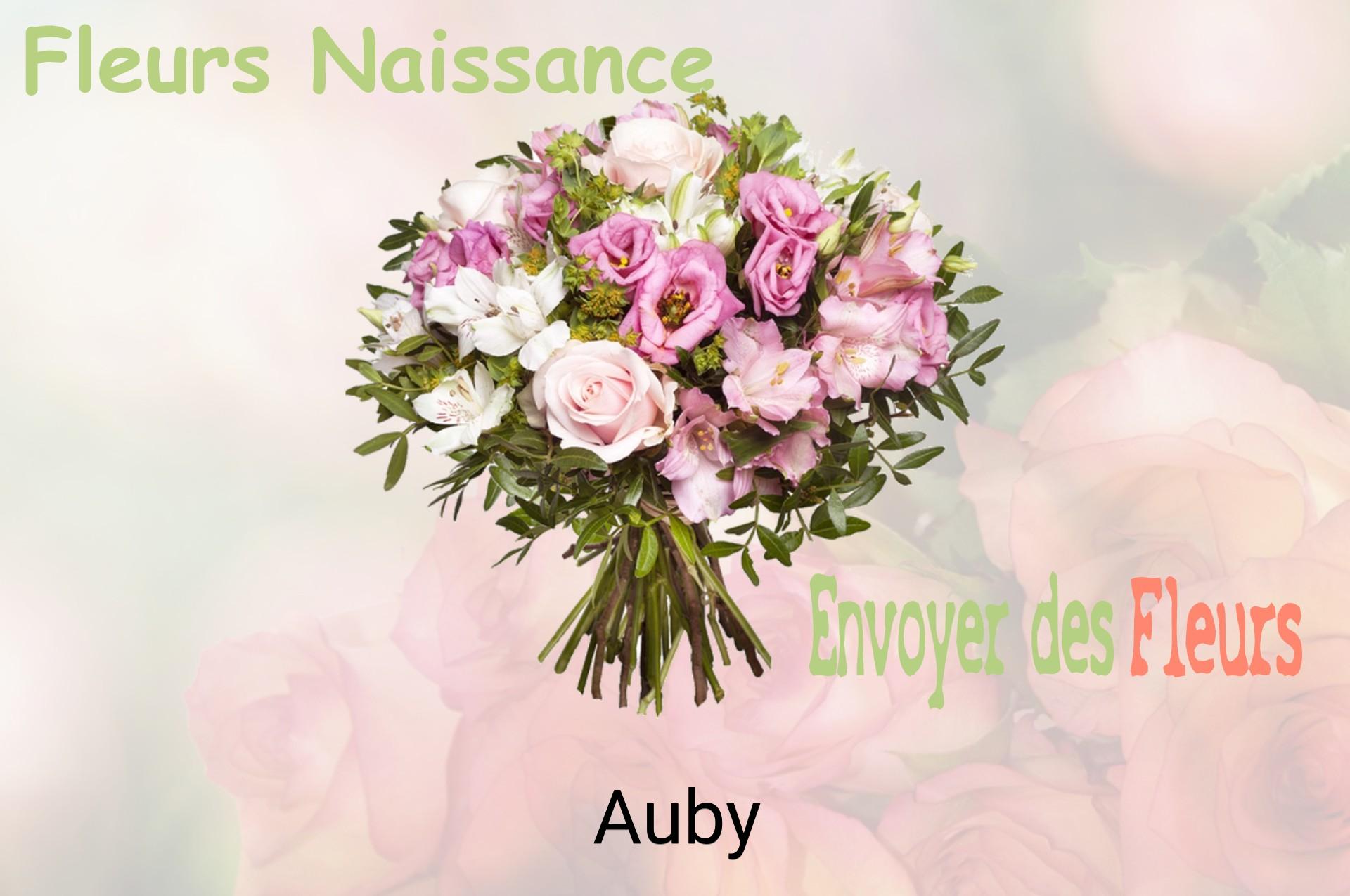 Bouquet de fleurs de naissance livré à Auby