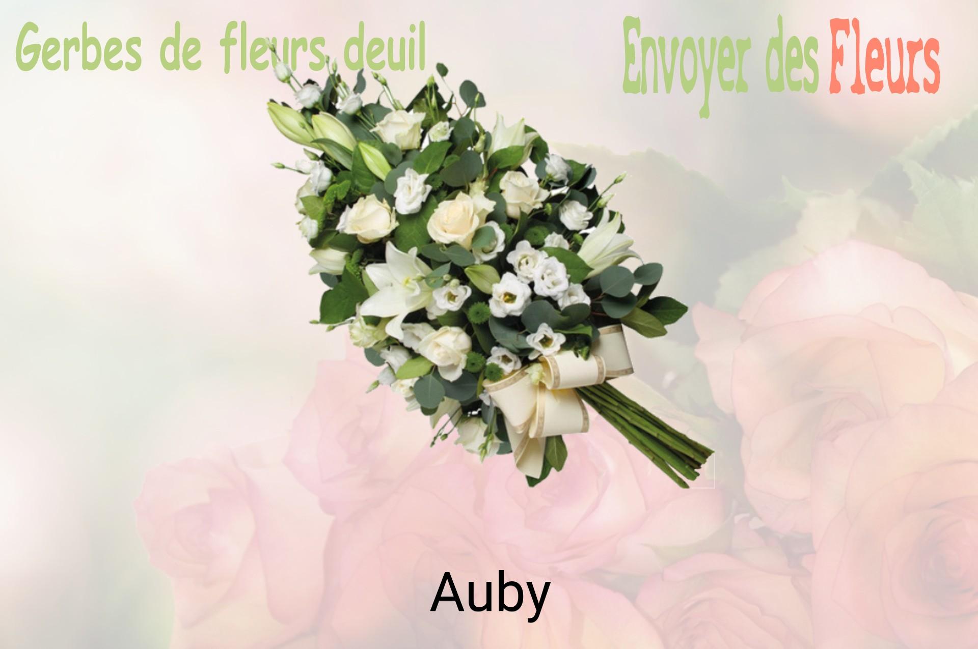 Gerbe de fleurs de deuil livrée à Auby